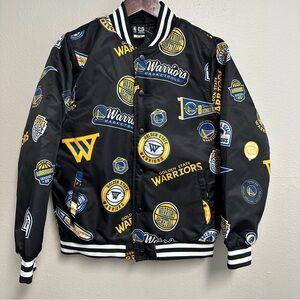 Ultra Game Youth Sz 14-16 Golden State Warriors Bomber Varsity Satin Jacket NWT